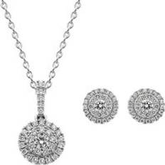White Jewellery Sets C W Sellors 18ct White Gold Diamond Two Piece Gift Set