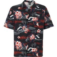 Oakley Shirts Oakley TROPIC BLOOM SS BUTTON DOWN WOVEN SHIRT BLACK HAWAI