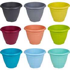 Pots, Plants & Cultivation URBN Living 13, Mint Round Flower Pot Garden Planter Herb
