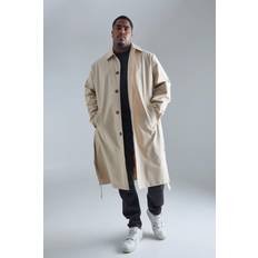 5XL - Man Jassen boohooMAN Classic Belted Trench Coat - Sand