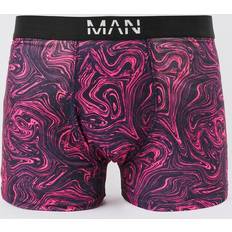 Roze Herenondergoed boohooMAN Mens Marbled Printed Boxer Pink