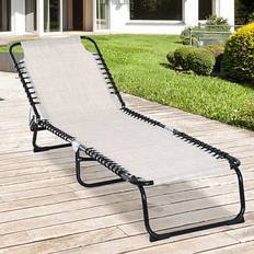 White Sun Beds OutSunny Outsunny Cream Sun