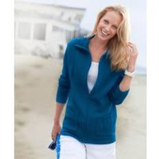 Damart Zipped Cardigan Blue