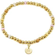 Bud to rose Smycken Bud to rose Globe Enamel Elastic Bracelet, Pink Mix/Gold