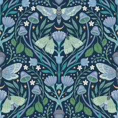 RoomMates Enchanted Forest Damask Orange Peel and Stick Wallpaper
