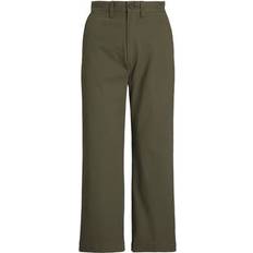 Polo Ralph Lauren Green Trousers Polo Ralph Lauren Wide Leg Cropped Chinos - British Olive