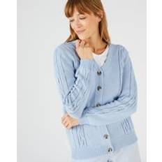 Damart Pointelle Cardigan Blue