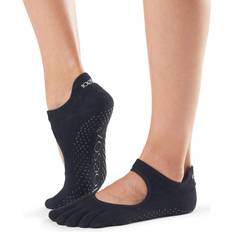 Fitness-Mad Toesox Bellarina Full Toe Non Slip Socks Black 6-8.5