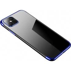Hurtel Clear Color Case Gel TPU Galvaniseringsram Skal till Samsung Galaxy S21 Ultra 5G blå