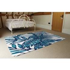 Snow Snow Tropical Leaves Designer Blue