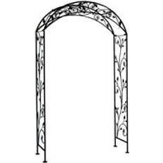 Charles Bentley Garden Wrought Iron Garden Arch Black