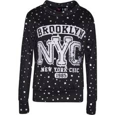 Girls Tracksuits A2Z Kids 13 Years Kids Girls Lounge Suit Brooklyn NYC Lounge Wear Tracksuit Top Bottom 7-13 Years Black