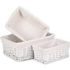 RED HAMPER Wicker of 3 White Wicker Storage Basket