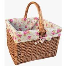 Pink Baskets RED HAMPER Cotton Lined Buttchers Basket