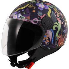 Pink Motorcycle Helmets LS2 Sphere Lux II Bloom Helmet - Matt Blue/Pink/Green