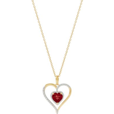 Jewelry Macy's Birthstone Gemstone & Diamond Accent Heart 18" Pendant Necklace in 14k Gold-Plated Sterling Silver Amethyst