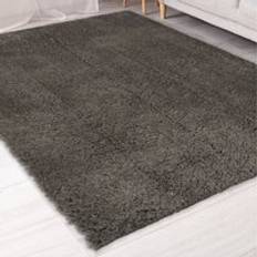Carpets & Rugs The Rug Wholesaler Charcoal Super Soft Warm 30mm Shaggy Grey