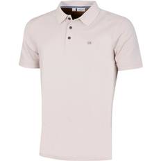 Calvin Klein Grey Polo Shirts Calvin Klein M, Stone Mens Campus Button Ribbed Collar Golf Polo Shirt
