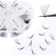 Wendy Lashes Volume Extensions 10D Premade Fans Eyelash Extensions 500 PCS 0.07mm Thickness 13-20mm Mixed C/D Curl Short Stem Premade Volume Eyelash Extensions Pointed Fans 500PCS-10D-0.07-C, 13-20mm Mixed Tray