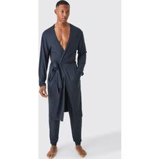 Modal Badjassen boohooMAN Premium Modal Mix Lightweight Dressing Gown - Black