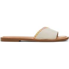 Toms Slides Toms Women's Shea Cream Leather Slide Sandals Natural/White