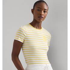 Polo Ralph Lauren Women T-shirts Polo Ralph Lauren Women's Striped Crewneck Tee White/Primrose Yellow