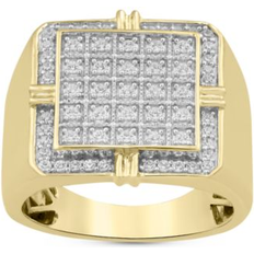 Macy's Rings Macy's Diamond Square Cluster Ring 1/2 ct. t.w. in Sterling Silver & 14k Gold-Plate Gold Over Silver