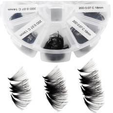 Wendy Lashes Premade Fans Eyelash Extension 500 Fans Handmade Loose Volume 20D Pre-made Fans 0.07mm Thickness C/D Curl 9-16mm/13-20mm Mixed Volume Eyelash Extensions 500PCS-20D-0.07-C, 9-16mm mixed