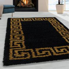 Carpets & Rugs Canora Grey Foust Shaggy Black/Gold