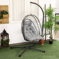 Seat Cushion Outdoor Hanging Chairs OutSunny Outsunny Swing Egg