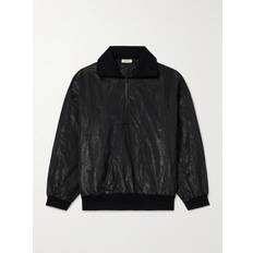 Fear of God Men Jackets Fear of God Logo-Appliquéd Crinkled-Shell Half-Zip Track Jacket Men Black