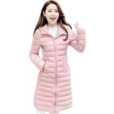 Pink Coats Zhihuan 3XL, pink WinterDownCoatWomanMiddleLongThickLightPlusSize Pink