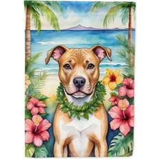 Caroline's Treasures Pit Bull Terrier Luau Garden Flag