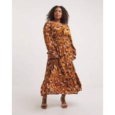 Floral Woven Maxi Dress Yellow Multi-Coloured