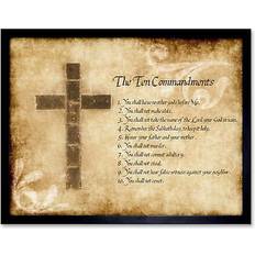 Wee Blue Coo Ten commandments cross religious christian quote typography 12x16 framed Bild