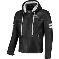 Motorcycle Equipment Rusty Stitches Super Jari Hooded V2 Motorrad Lederjacke, schwarz-weiss, Größe 8XL