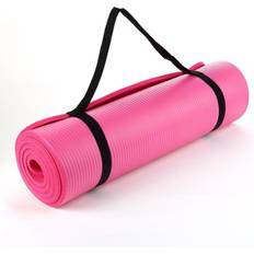 TNP Accessories Pink NBR Yoga Mat for Pilates Gym Exercise 15mm Thick