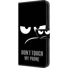 MAULUND Motorola Moto G54 Læder Cover m. Pung & Print "Don't Touch My Phone"
