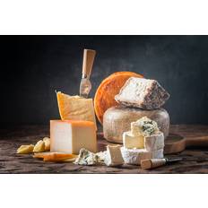 Cotton Framed Art Ebern Designs Types of Cheese Canvas Photograph Framed Art