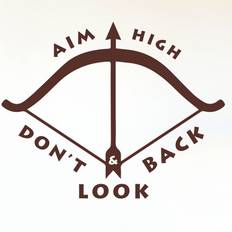 Happy Larry Aim High Don't Look Back Sticker Wall Decor