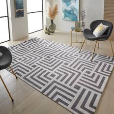 Carpets & Rugs Ebern Designs Makalla Machine Woven Light Grey Anthracite Rug Rectangle 300 x 400 cm Brown