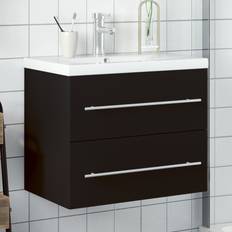 Muebles de Baño vidaXL Mueble De Baño Con Lavabo Integrado Negro