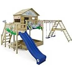 Wickey Parco giochi in legno Disney Quest Giochi da giardino con altalena e scivolo Casa su palafitte da esterno con sabbiera e scala di risalita per