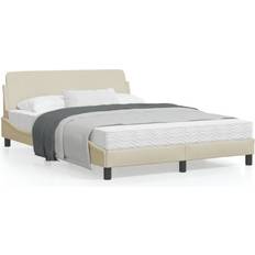 Strutture letto vidaXL Giroletto con Testiera Crema 140 x 200 cm in Tessuto