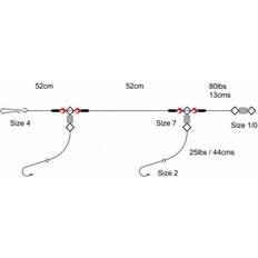 Fishing Equipment TRONIX 2 Hook Flapper Size 4