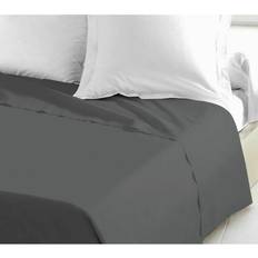 Textiles Lovely Drap Plat 100% Coton 240x300 cm Gris Foncé Housse de couette Gris (240x240cm)