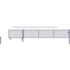 Aluminium Hekken Schiebetor Breite 400cm Höhe 200cm Anthrazit 6/5/6mm