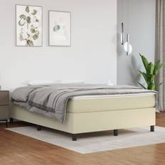 140cm - Beige Continentaal Bedden Homie Boxspring Met Matras Kunstleer 140x200 cm