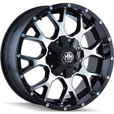 Car Rims Mayhem Warrior 8015, 20x9 Wheel with 6x135 and 6x5.5 Bolt Pattern Black/Machined Face 8015-2937B18