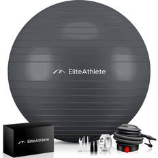 EliteAthlete Gymnastikball Sitzball Büro ergonomisch mit Anti Burst System Fitness Yoga Pilates Schwangerschaft Schwangerschaftsball Fitnessball Yogaball Yoga Ball inkl. Luftpumpe 75cm